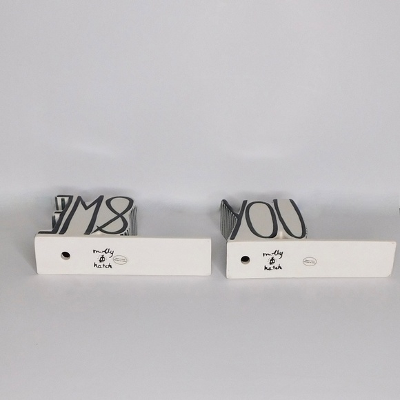 Anthropologie MOLLY HATCH You & Me Bookends Ceramic Bookshelves Book Ends Set 2 - Picture 8 of 10